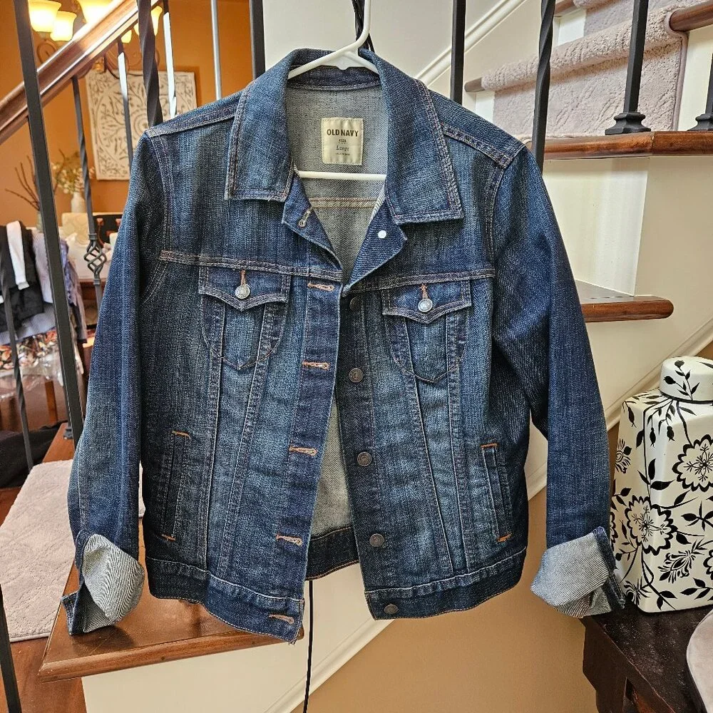Old Navy Women's Denim/Jean Jacket, Sz Large - Picture 2 of 12